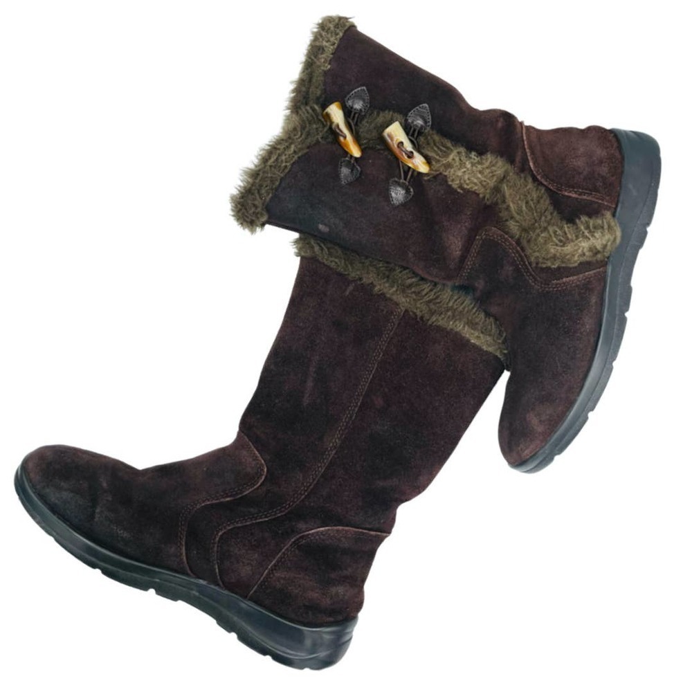 White Mountain Womens Size 7 Brown Leather Boots Fur